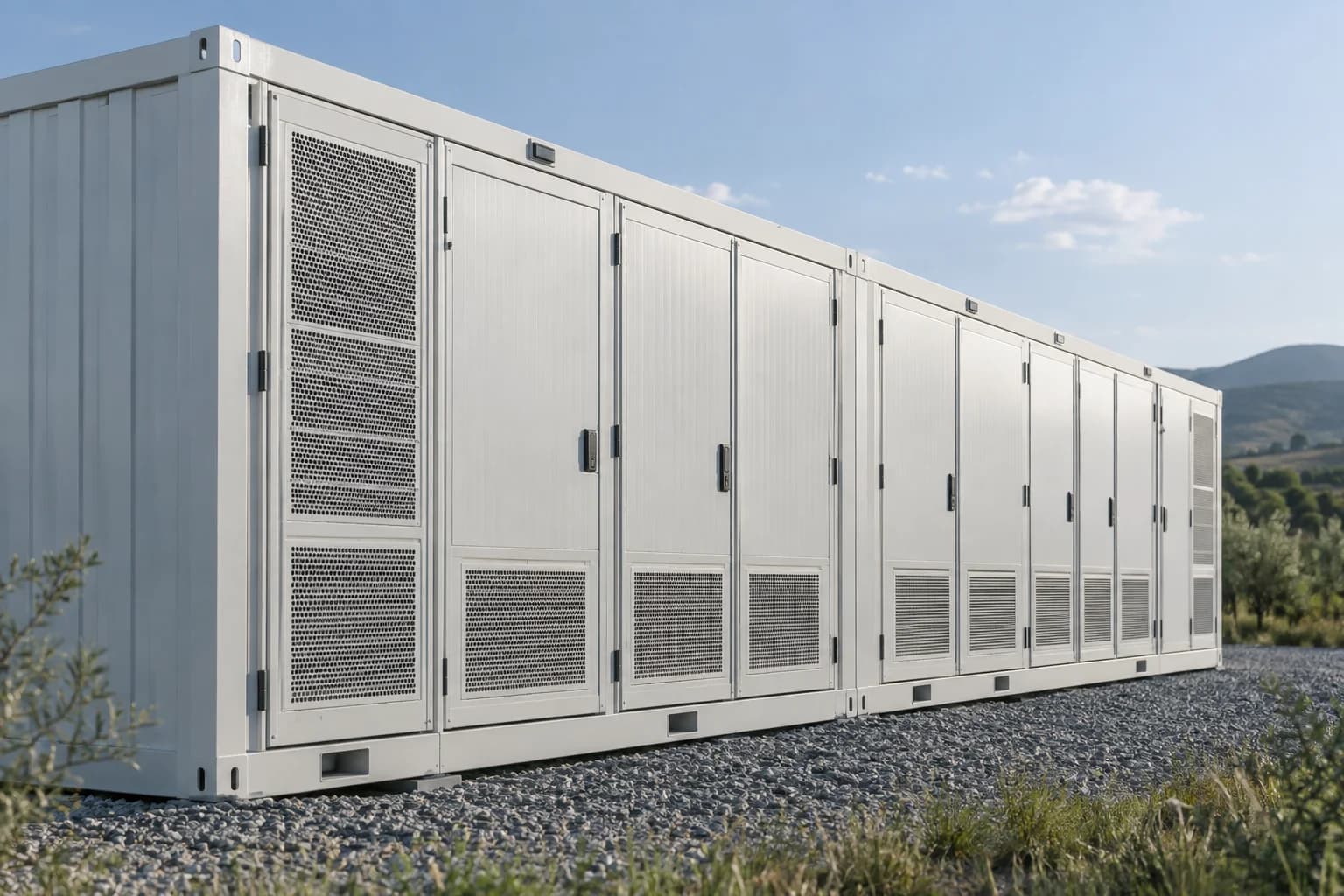 Concept image showing the exterior of a battery storage container.